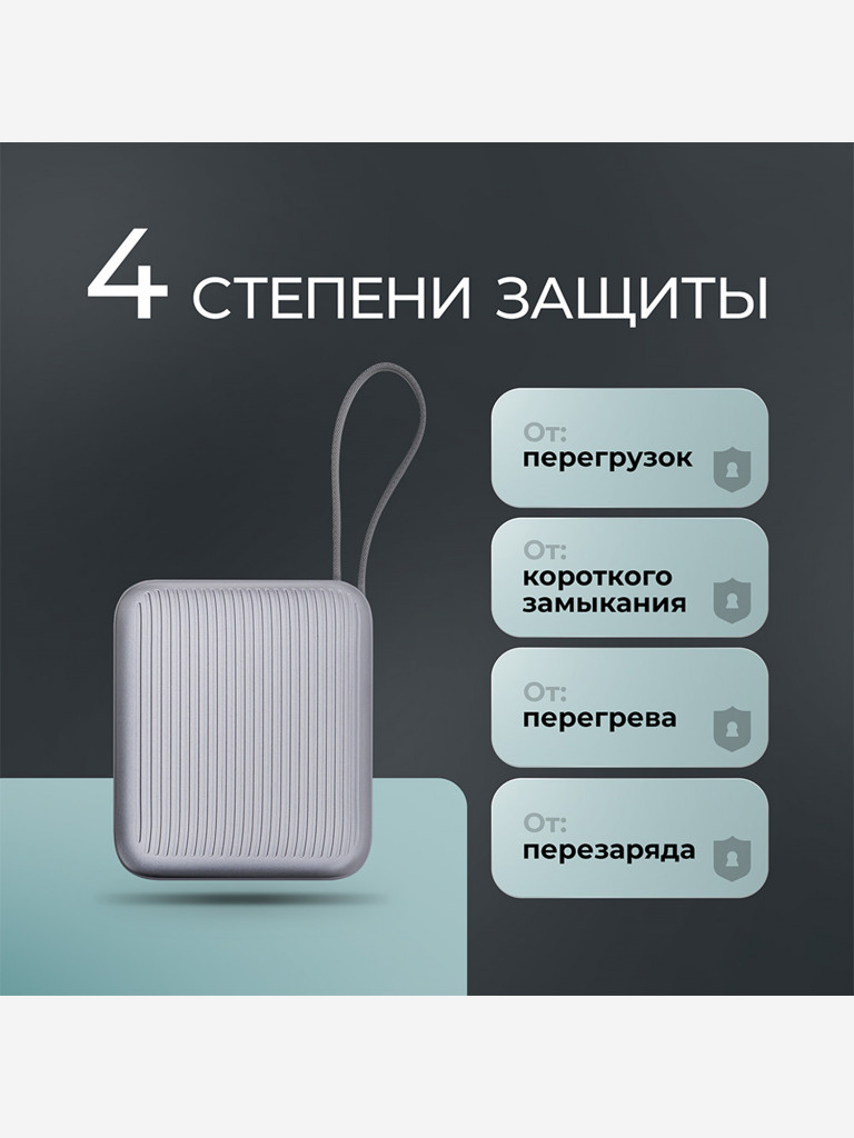 Внешний аккумулятор NRG Turbo Cable 10000 мА-ч (38.5 Вт-ч), 22,5Вт