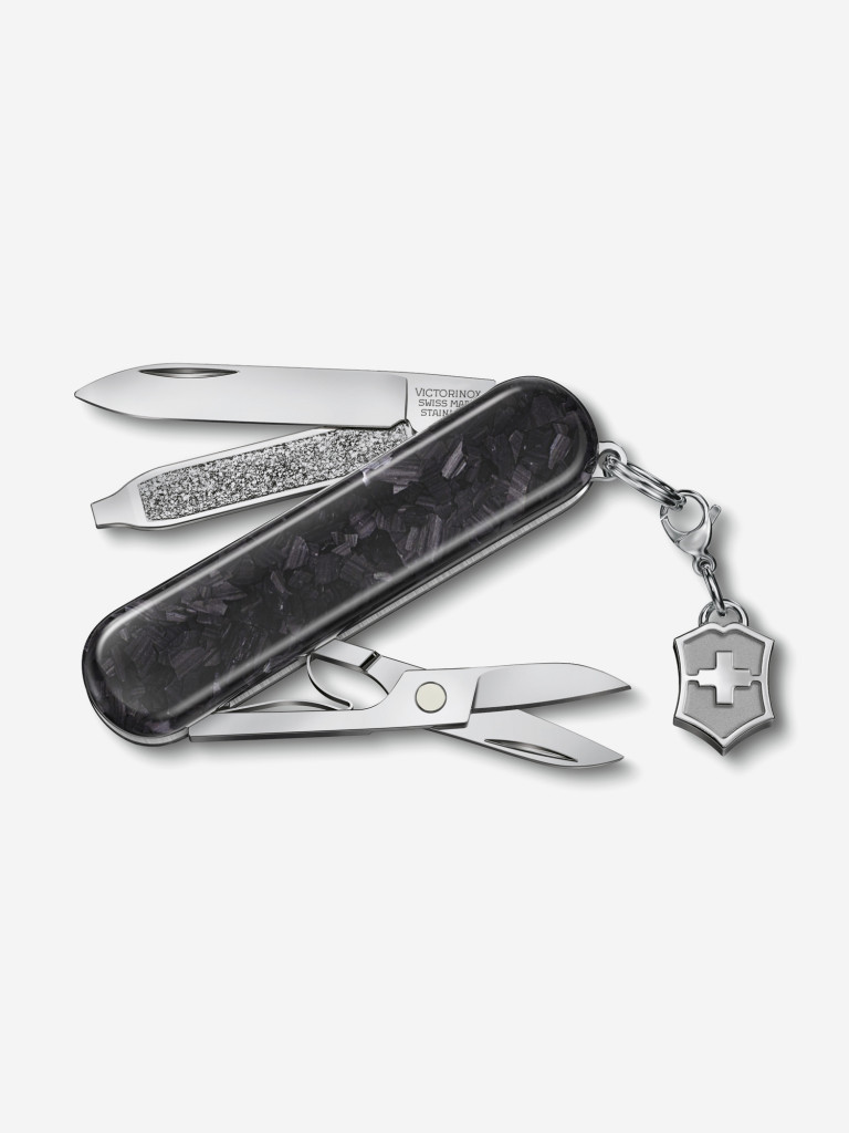 Складной нож Victorinox Classic Brilliant Carbon, черный/серебристый, 0.6221.90