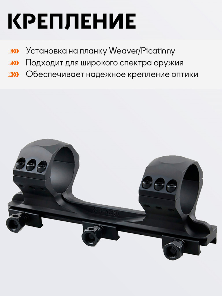 Кольца для прицела 34 мм Vector Optics средние на Picatinny
