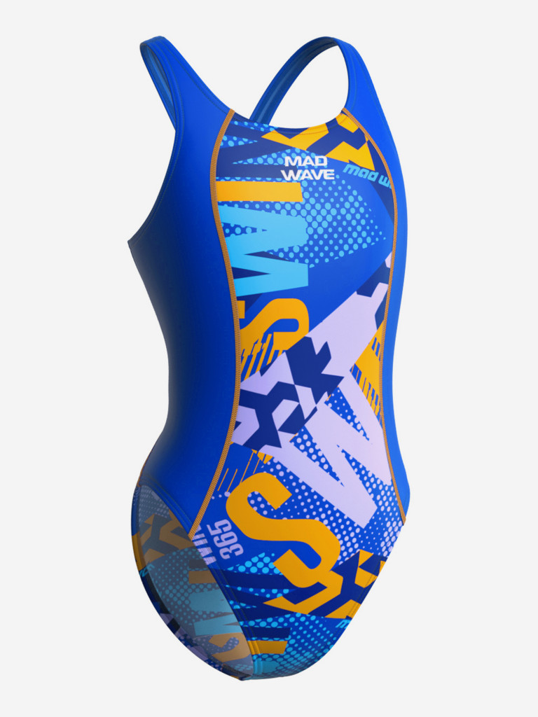 Юниорский купальник спортивный антихлор Mad Wave Salut Junior PBT A4