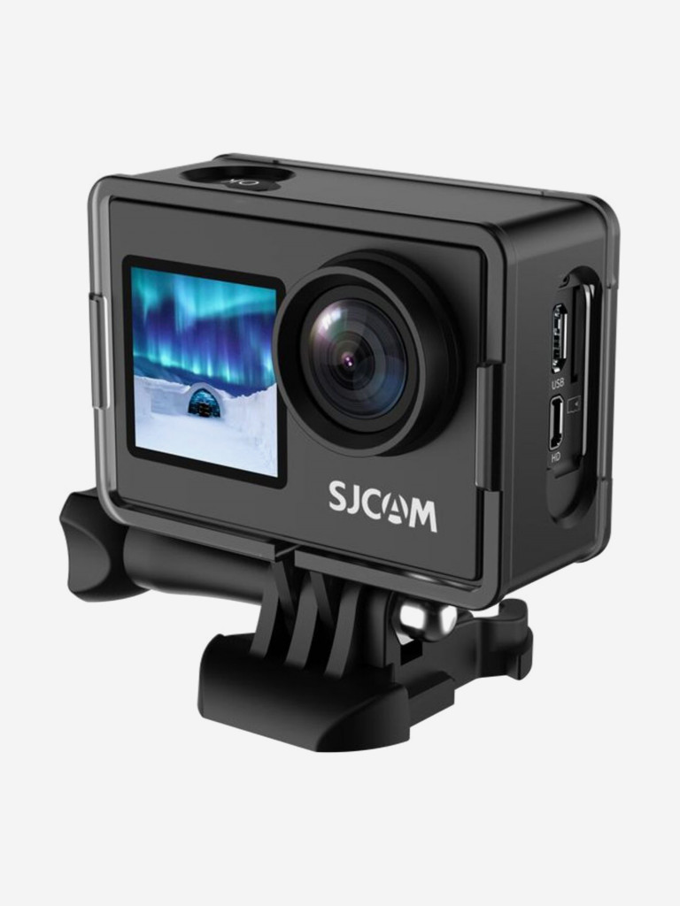 Экшн-камера SJCAM SJ4000 DUAL SCREEN. Цвет черный. черный цвет — купить за  6490 руб. со скидкой 9 %, отзывы в интернет-магазине Спортмастер