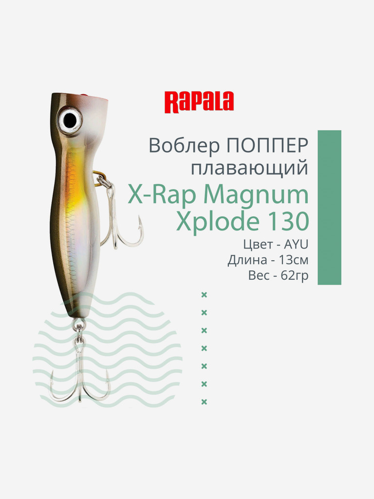 Воблер для рыбалки RAPALA X-Rap Magnum Xplode 130, 13см, 62гр, цвет AYU, плавающий