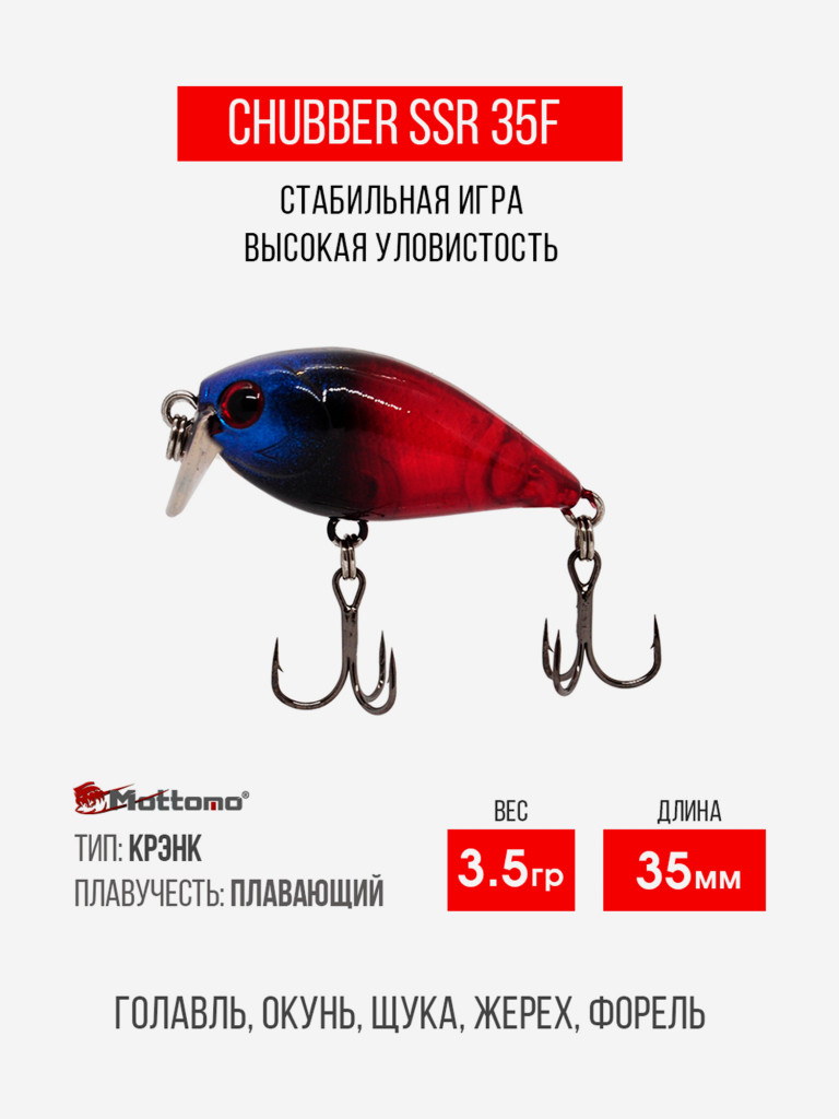 Воблер Mottomo Chubber SSR 35F 3,5g Clear Bug