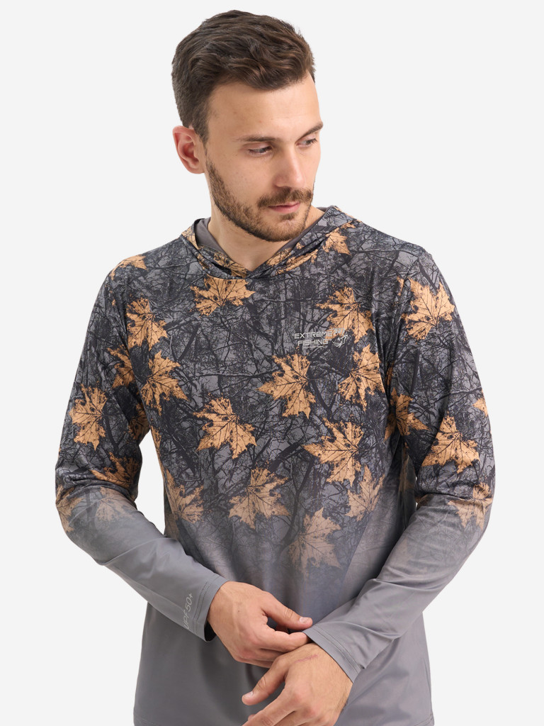 Лонгслив мужской Extreme Fishing ADD-G707H для рыбалки, с капюшоном, UPF50+ с защитой от насекомых