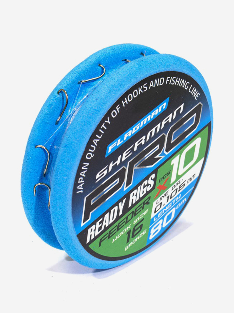 Поводок готовый FLAGMAN Sherman Pro Feeder Ready Rigs №16 d0.105мм 80см 10шт