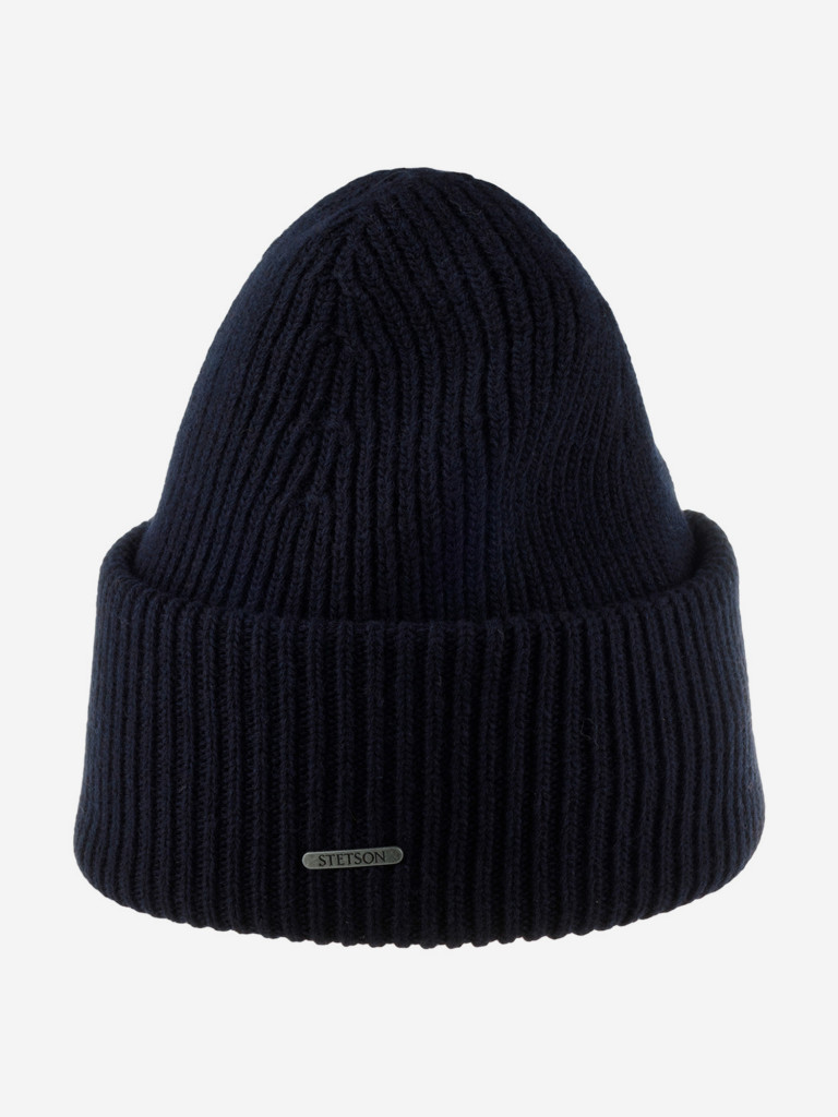 Шапка с отворотом STETSON 8599382 BEANIE WOOL (синий)