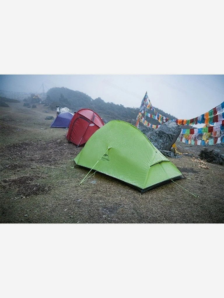 Палатка Naturehike Сloud up 2 NH17T001-T 210T двухместная с ковриком, зеленая, 6927595730577