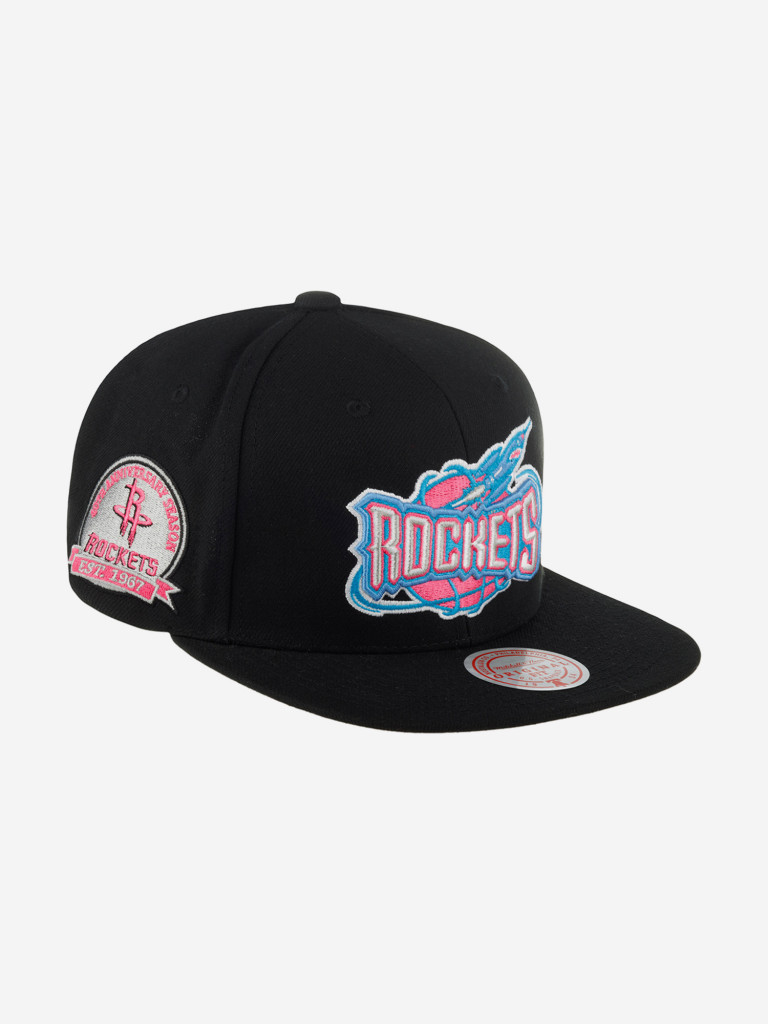 Бейсболка с прямым козырьком MITCHELL NESS HHSS5471-HROYYPPPBLCK Houston Rockets NBA (черный)