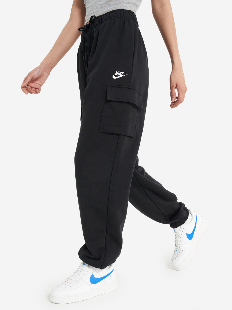 фото Брюки женские nike sportswear club fleece, черный