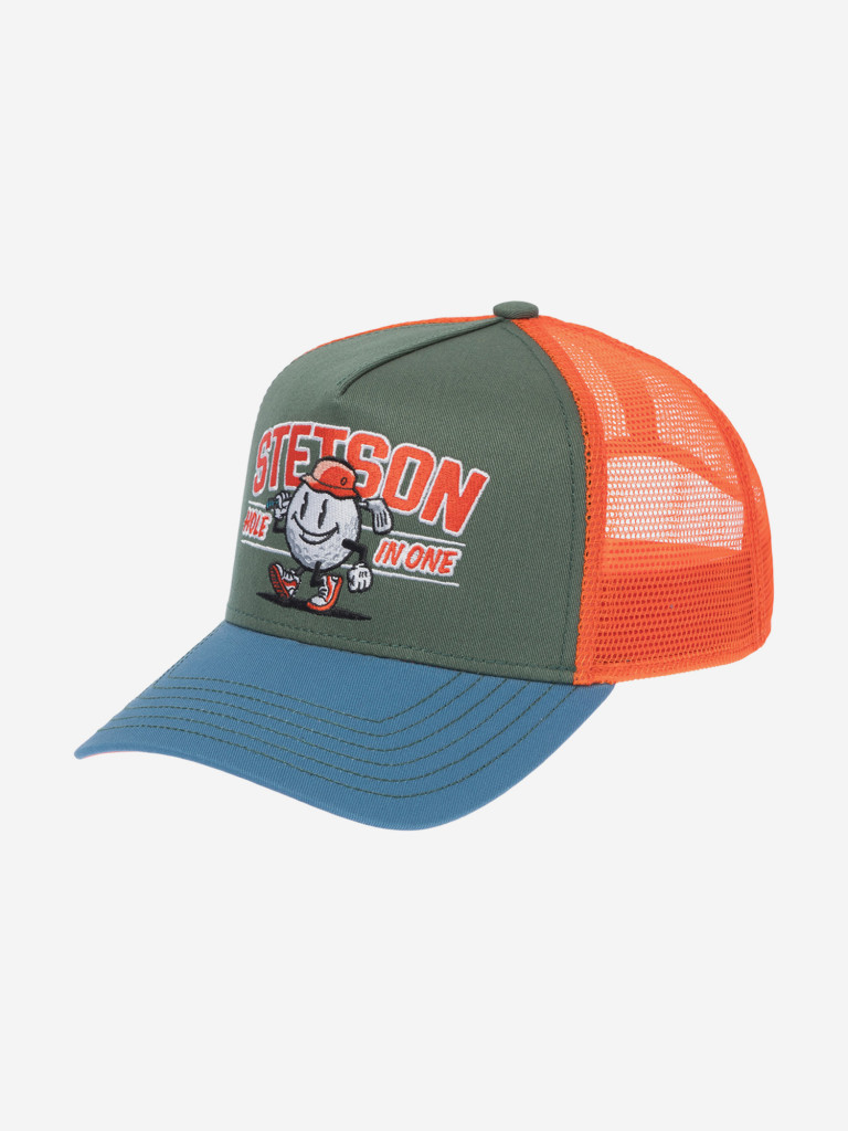 Бейсболка с сеточкой STETSON 7761181 TRUCKER CAP HOLE IN ONE (зеленый)