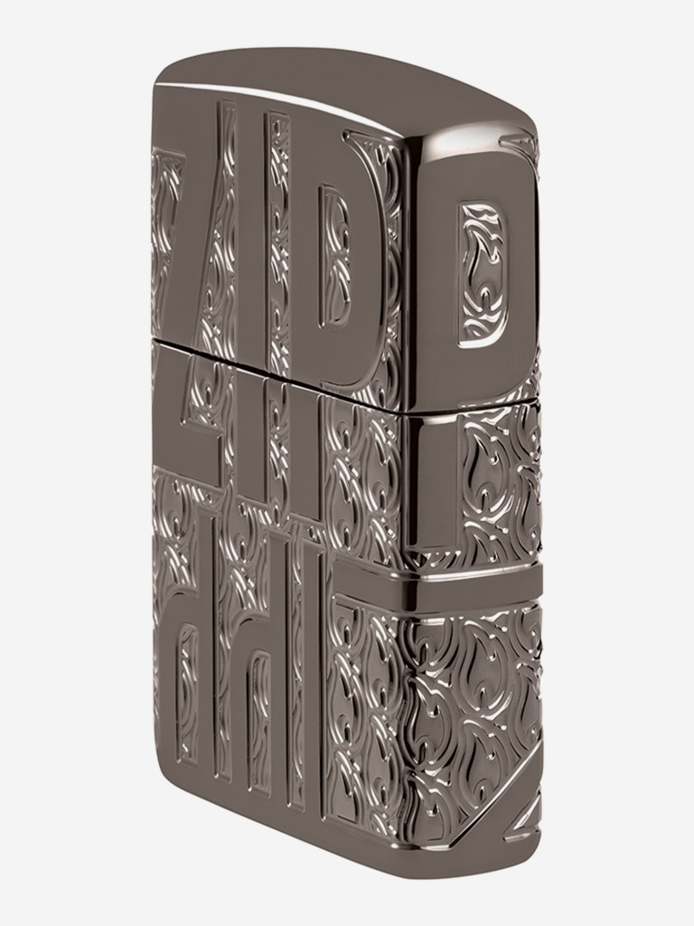Зажигалка бензиновая ветроустойчивая Zippo Reverse Carve Black Ice