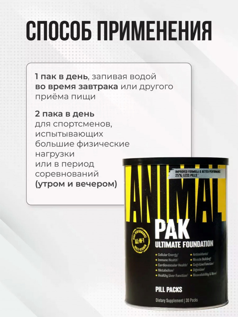 Комплекс витаминов Animal Pak, 30 порций