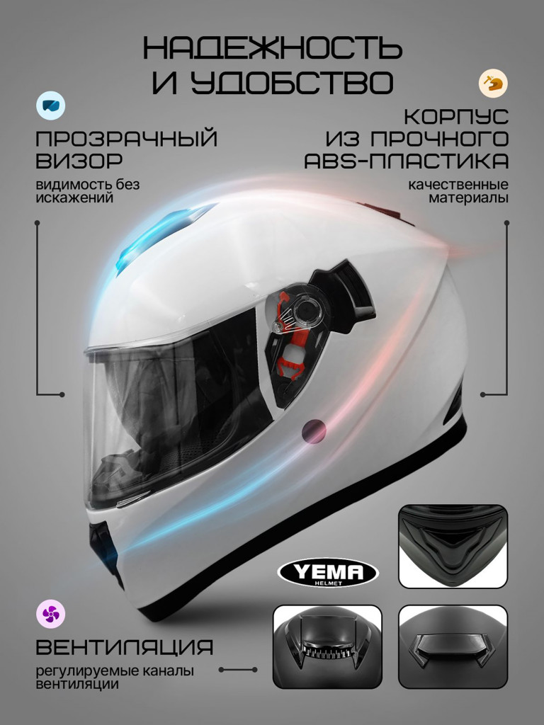Мотошлем интеграл Yema YM-831
