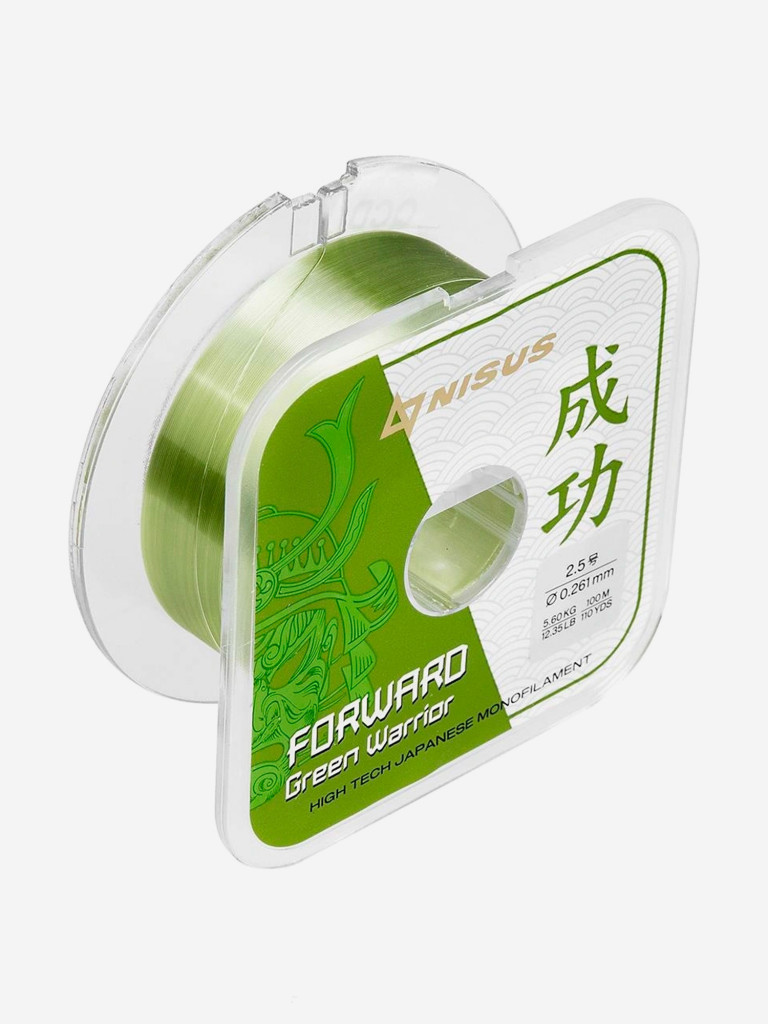 Леска для рыбалки Nisus FORWARD Green Warrior Nylon 0,261мм, 100м, 5,6кг, оливковый