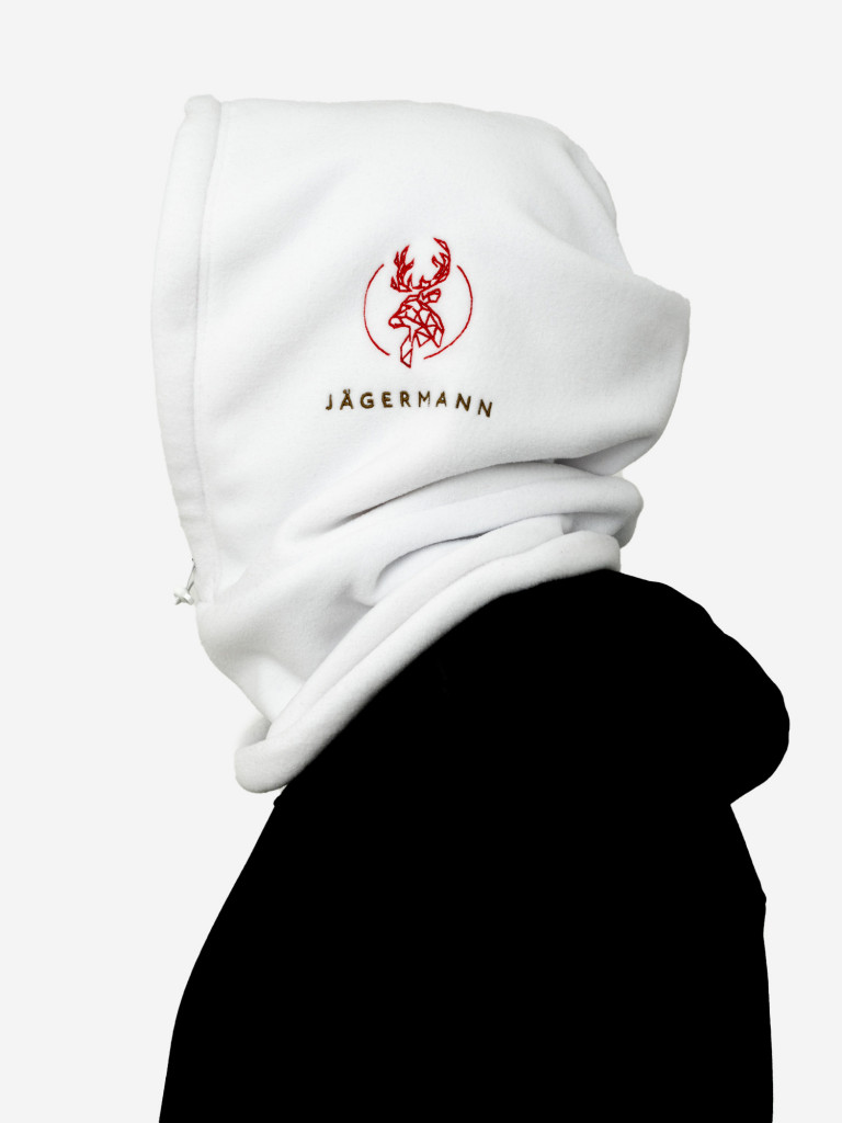 Капор — капюшон флисовый утепленный белый Jägermann