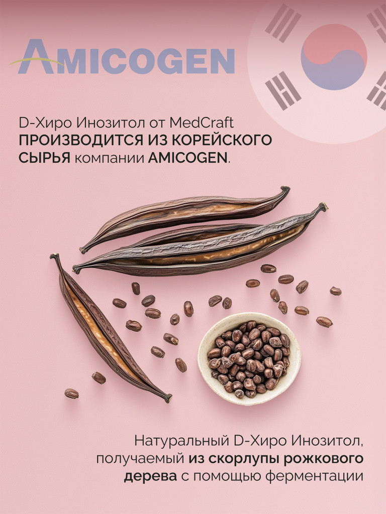 Мио инозитол D-Hiro MedCraft, 1 500 мг., 60 капс.