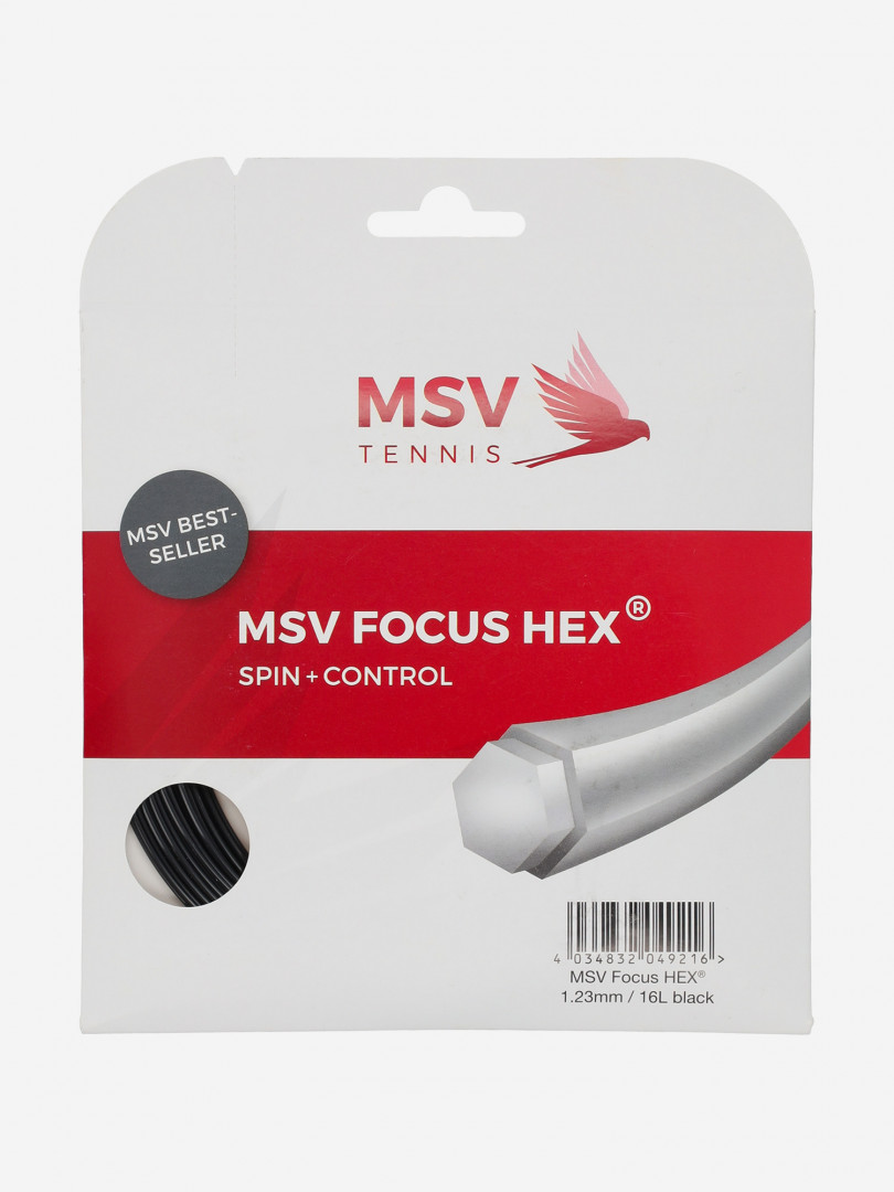 Струна для большого тенниса MSV Focus Hex, Черный