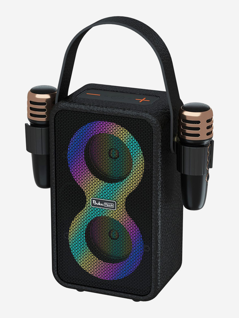 Беспроводная портативная колонка с двумя микрофонами BukaTech Nika Black, 20 Вт