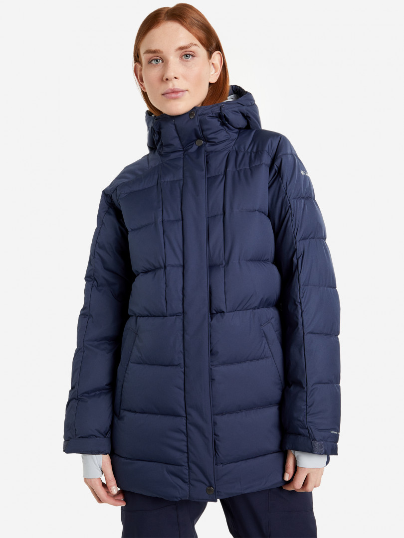 фото Куртка утепленная женская columbia snowside peak long insulated jacket, синий