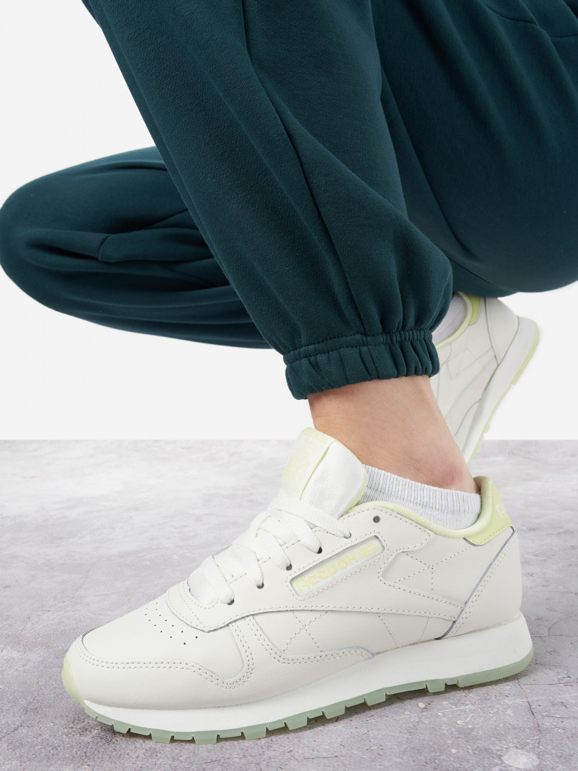 фото Кроссовки женские reebok classic leather, белый