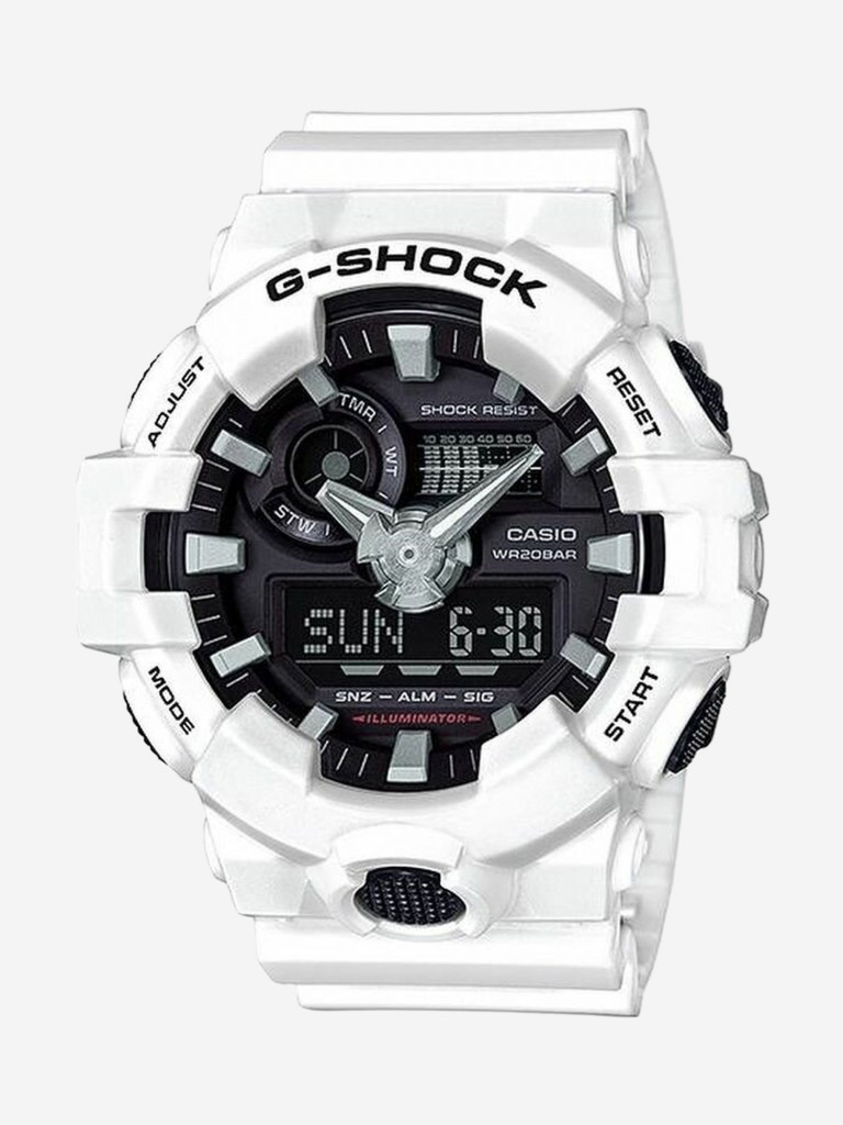 Японские наручные часы CASIO G-Shock GA-700-7A, мужские,ударопрочные, пластик, кварцевые, WR200