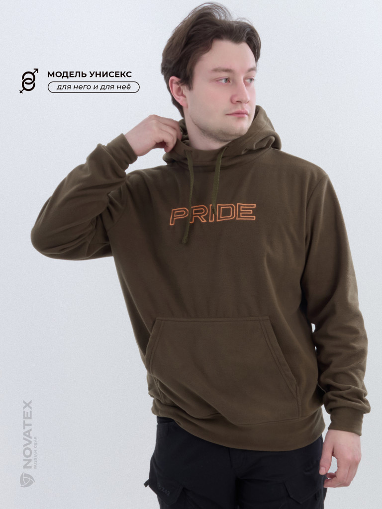 Толстовка флисовая для охоты и рыбалки PRIDE, хаки