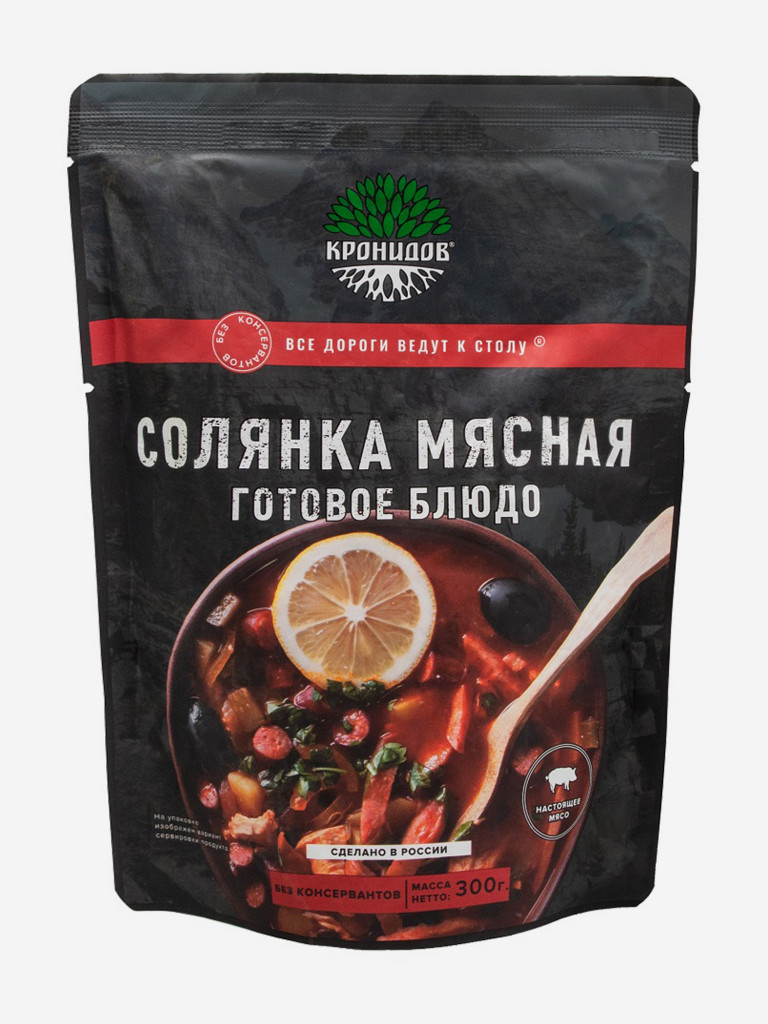 Готовое блюдо Набор 4 супа: Борщ, Солянка, Рассольник, Фасолевый (Кронидов) 4шт*300гр, 1,2кг