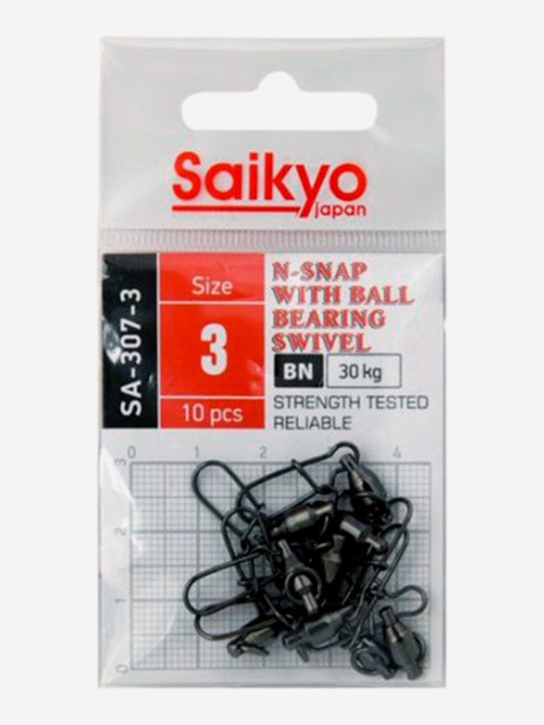 Вертлюг с застежкой Saikyo SA-307-3 (2 упаковки по 10 штук)