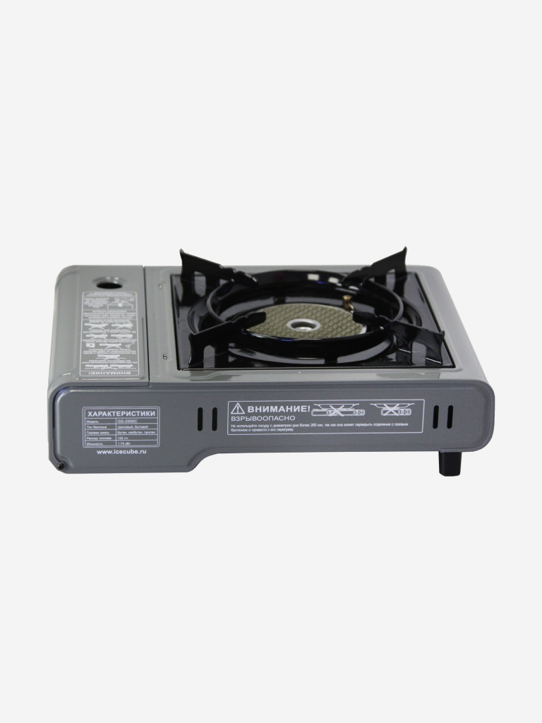 Газовая плита Ice Cube GS-2500, керамическая горелка, 2.3 кВт, 165 г/ч (+переходник)