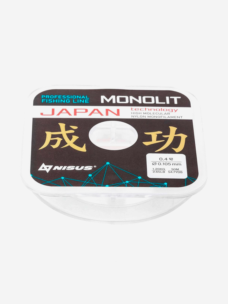 Леска для рыбалки Nisus MONOLIT Nylon 0,105мм, 50м, 1,2кг, прозрачный