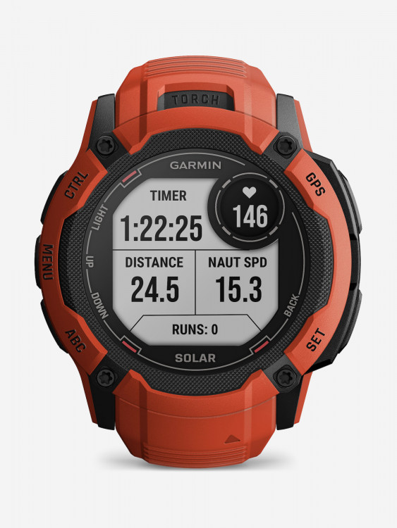 Спортивные часы Garmin Instinct 2X Solar Flame Red