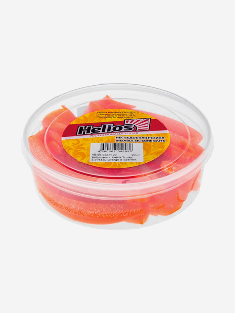 Мягкая приманка Helios Trofey, 5,5'' / 14 см, Orange & Sparkles, 20 шт (HS-25-022-N-20)