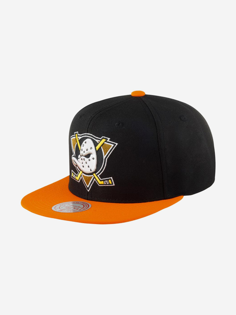 Бейсболка с прямым козырьком MITCHELL NESS HHSS5367-ADUYYPPPBKOR Anaheim Ducks NHL