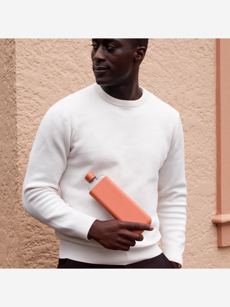 Бутылка с силиконовым чехлом Memobottle Slim, коричневый