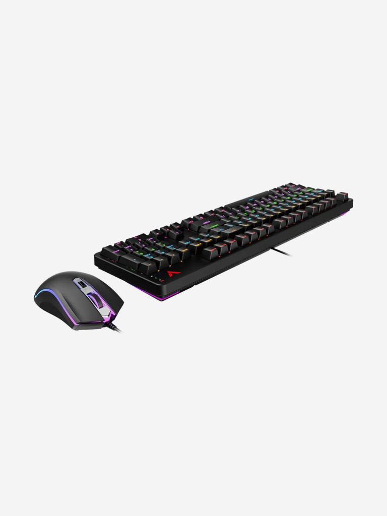 RAPOO Игровая механическая клавиатура+мышь проводная V185S, цвет - черный (13313)