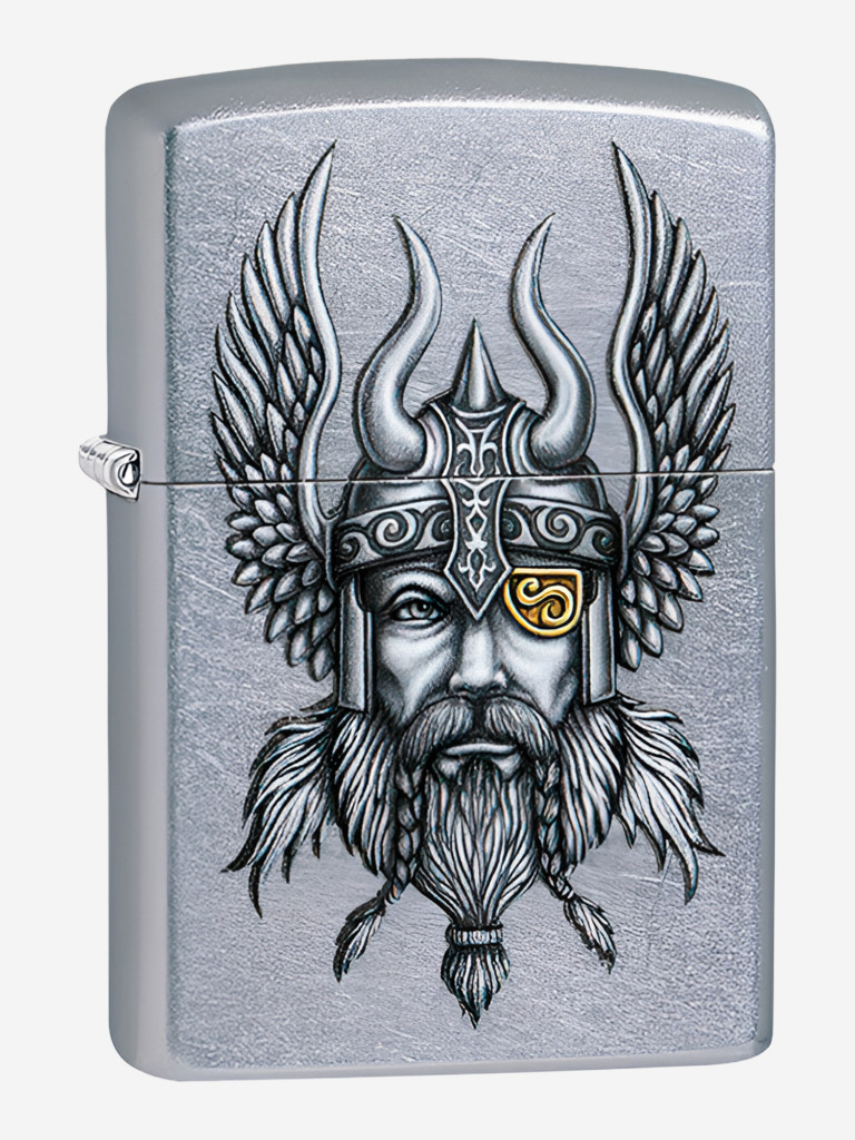 Зажигалка Zippo Viking Warrior Design Street Chrome