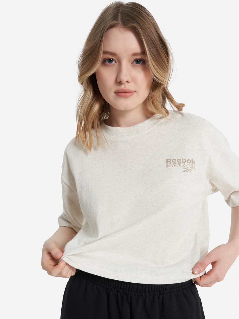 фото Футболка женская reebok rie, бежевый