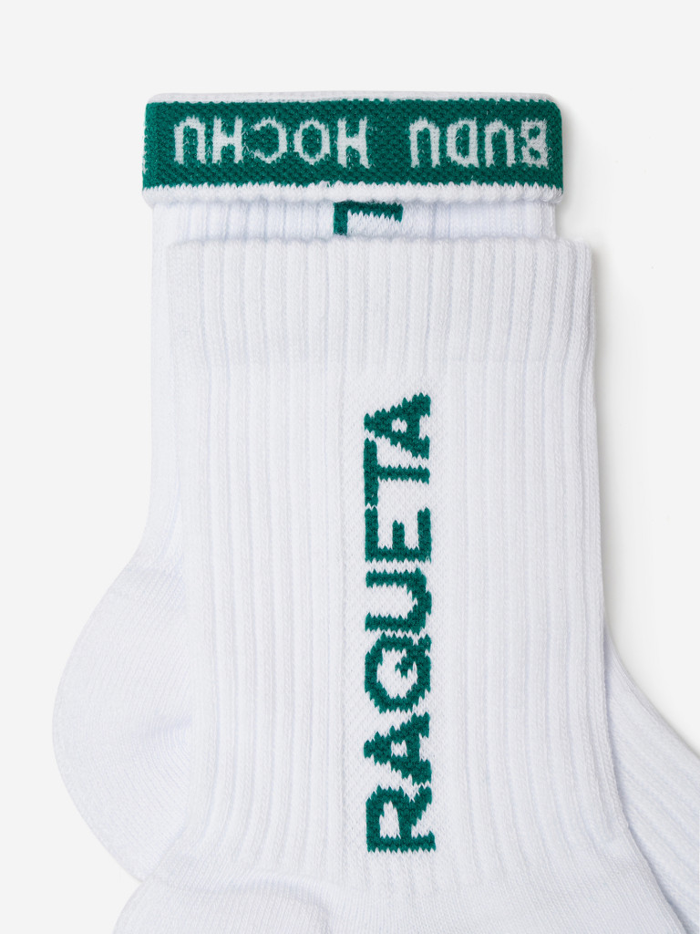 Носки RAQUETA SPORT Tenista, белые c зеленым