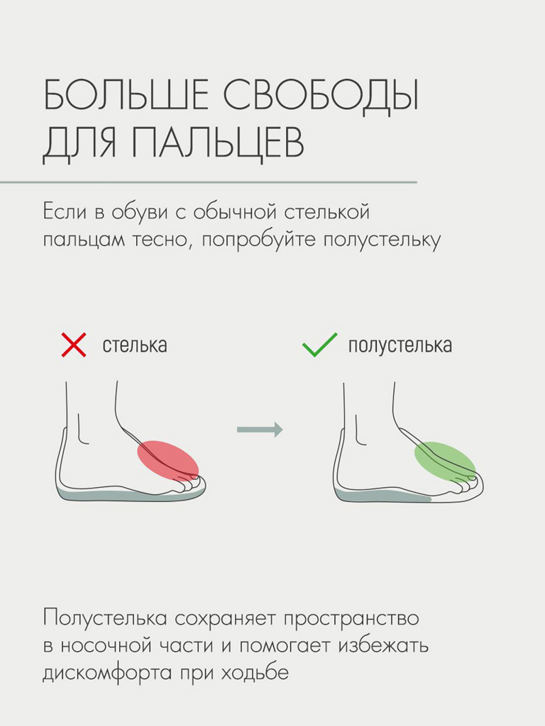 Полустельки ортопедические кожаные подпяточник при шпоре H482.46