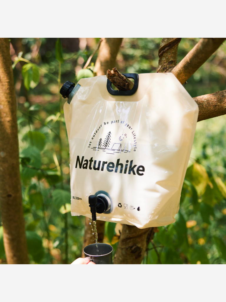 Мягкая канистра Naturehike, с клапаном для воды, 10л, бежевая