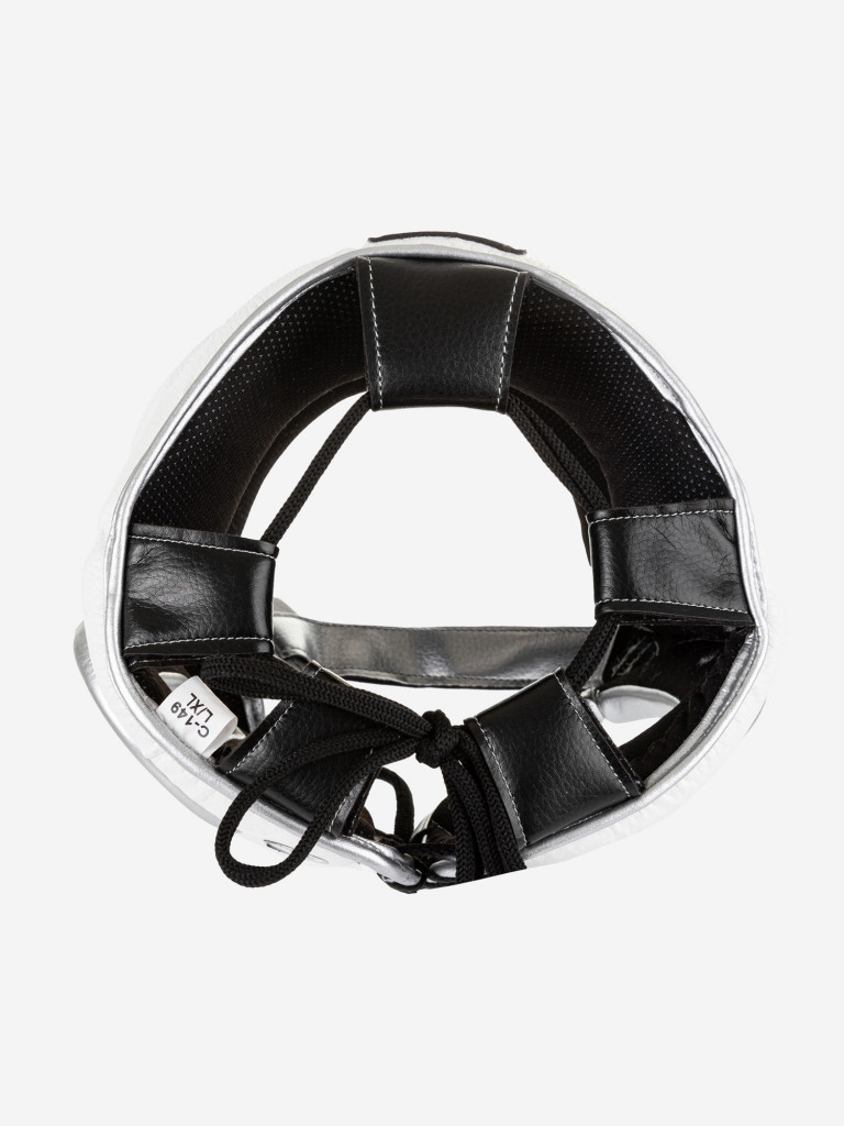 Шлем для единоборств с бампером Clinch Face Guard бело-серебристый