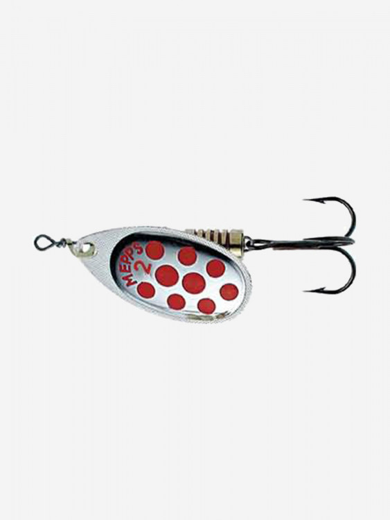 Блесна для рыбалки вертушка Mepps AGLIA PTS, 2, SILVER/Red dots, 1 штука