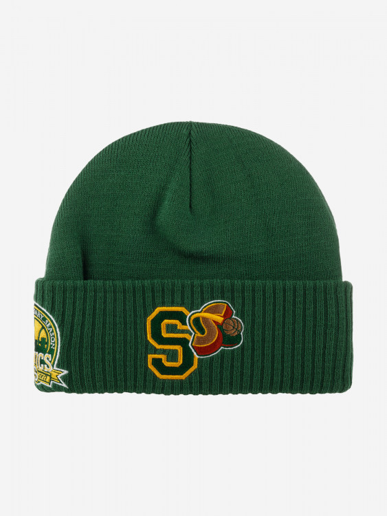 Шапка с отворотом MITCHELL NESS KTCFMM21153-SSUGREN Seattle Supersonics NBA