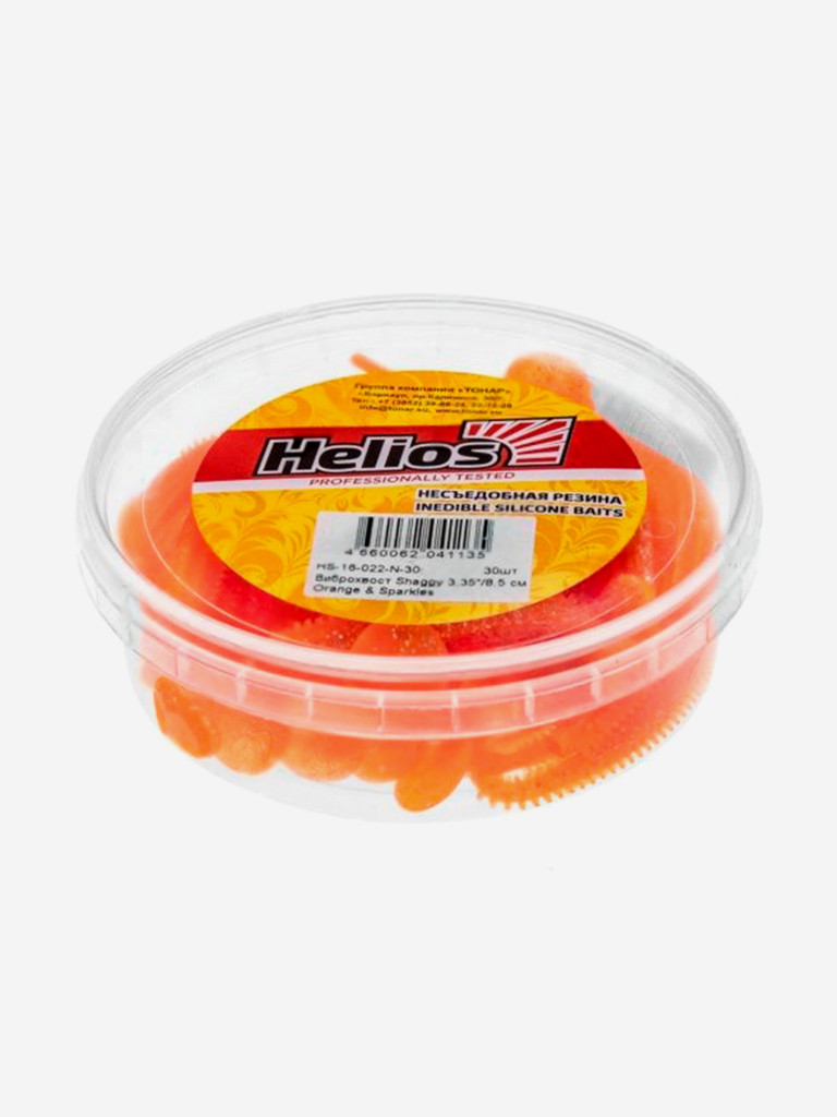 Мягкая приманка Helios Shaggy, 3,35'' / 8,5 см, Orange & Sparkles, 30 шт (HS-16-022-N-30)
