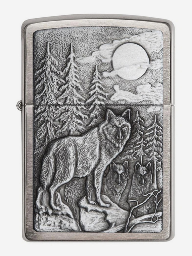Зажигалка Zippo 20855 Classic Timberwolves Brushed Chrome, серебристая