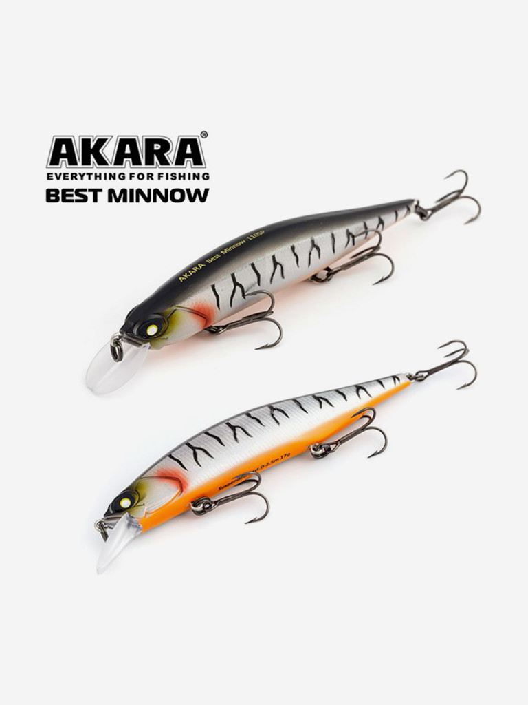 Воблер Akara Best Minnow 100SP минноу суспендер на щуку, судака 15гр A109