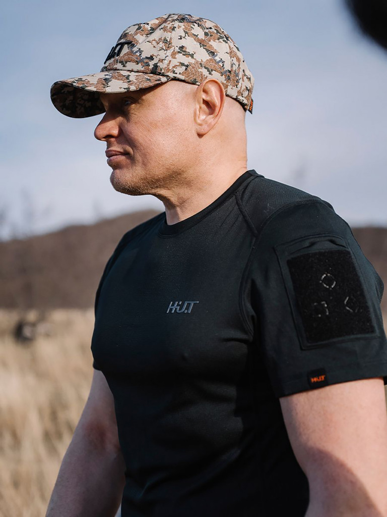 Футболка мужская спортивная HUT PARMA для охоты, черная
