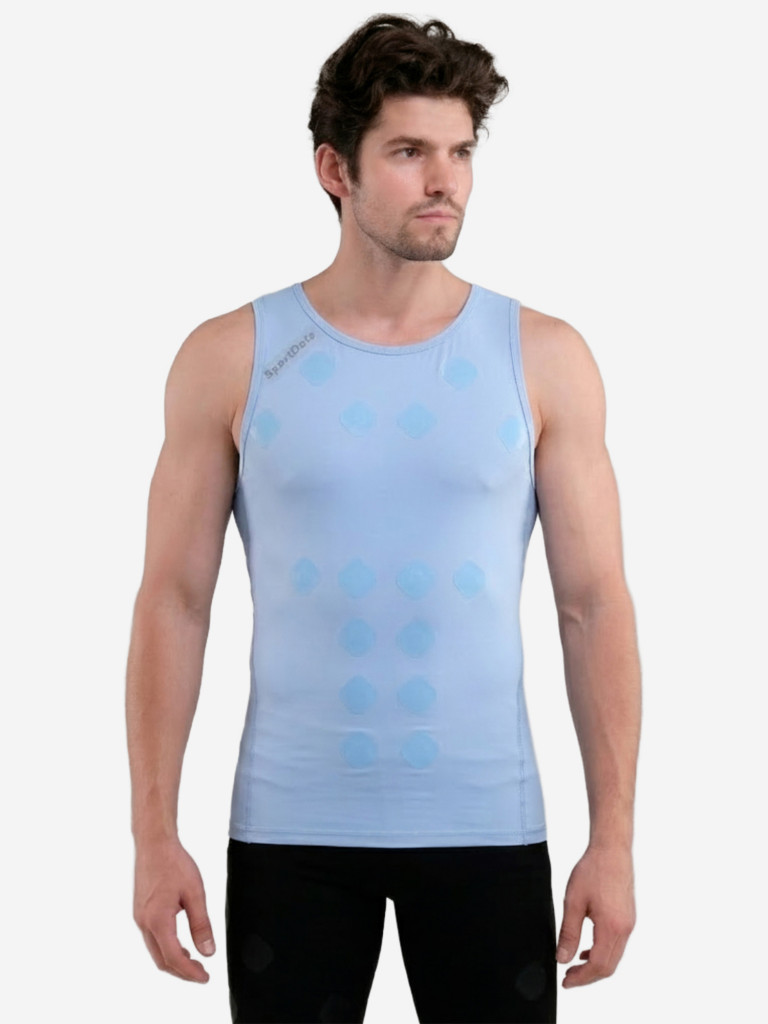 Компрессионная футболка без рукавов-суппорт спины SportDots, мужская, TOP-M-BU