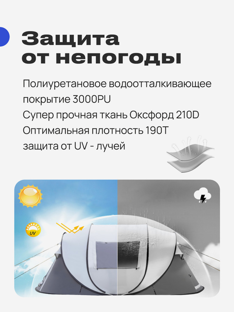 Палатка 4-местная RoadLike Family Серый