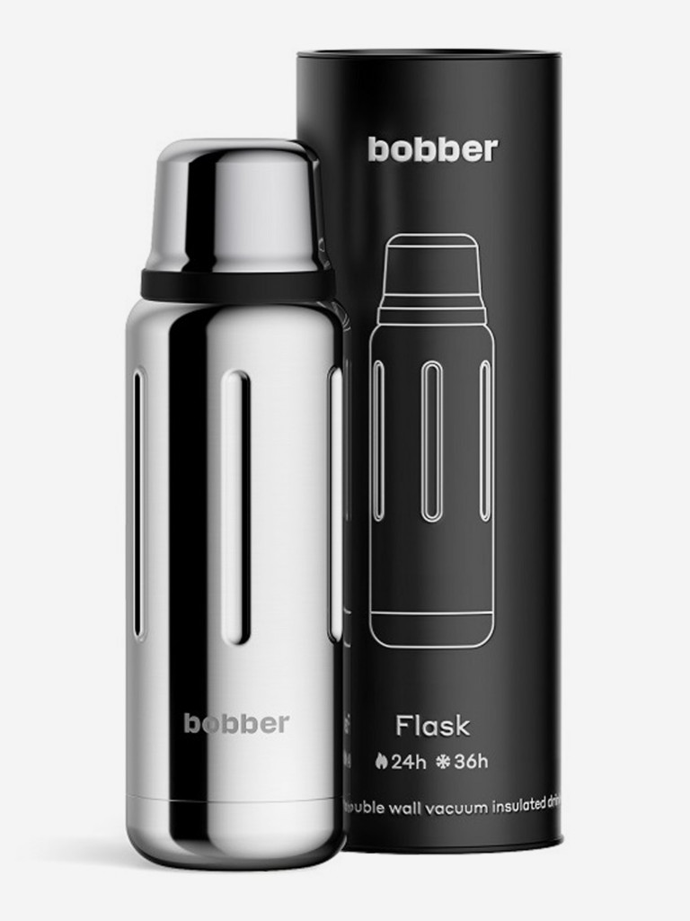 Термос вакуумный для напитков BOBBER Flask 470 мл, тепло до 24 часов, зеркальный